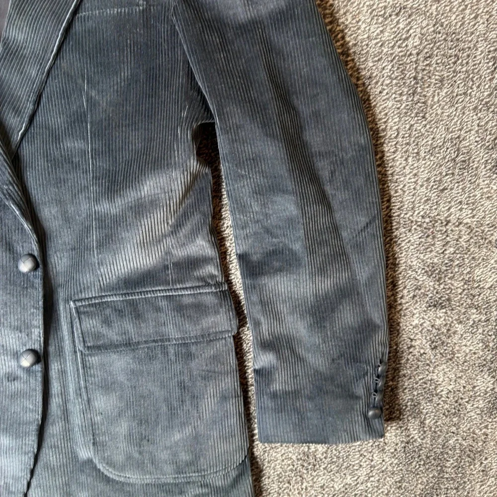 Anthony Allan Vintage Corduroy Blazer Mens Blue Gray Union Made USA Sport Coat